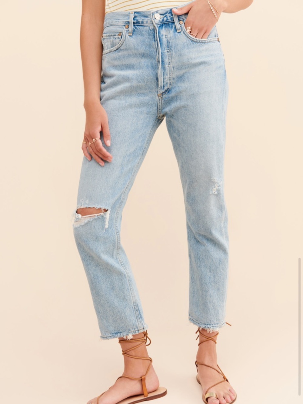 Agolde Riley High Rise Cropped Straight Jeans - Picture 4 of 4